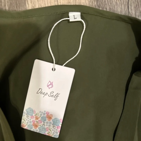 Deep Self Womens V Neck Short Sleeve Split Wrap Maxi Dress Waist - Picture 9 of 10